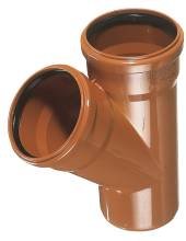 PVC kloakgrenrør 110 mm x 45 gr. rød